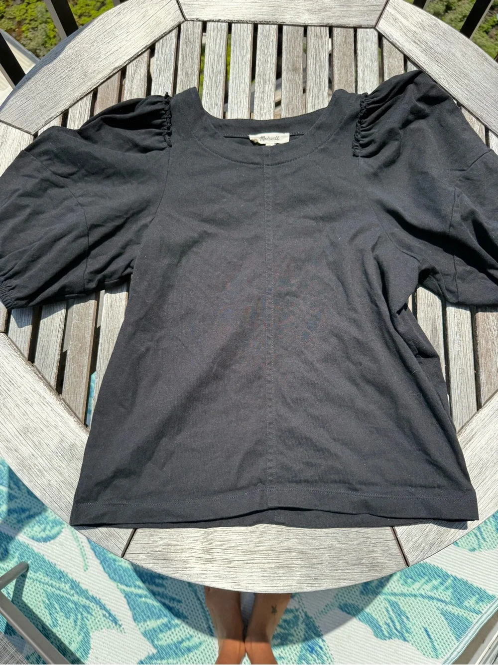 Madewell Black Puff Sleeve Top